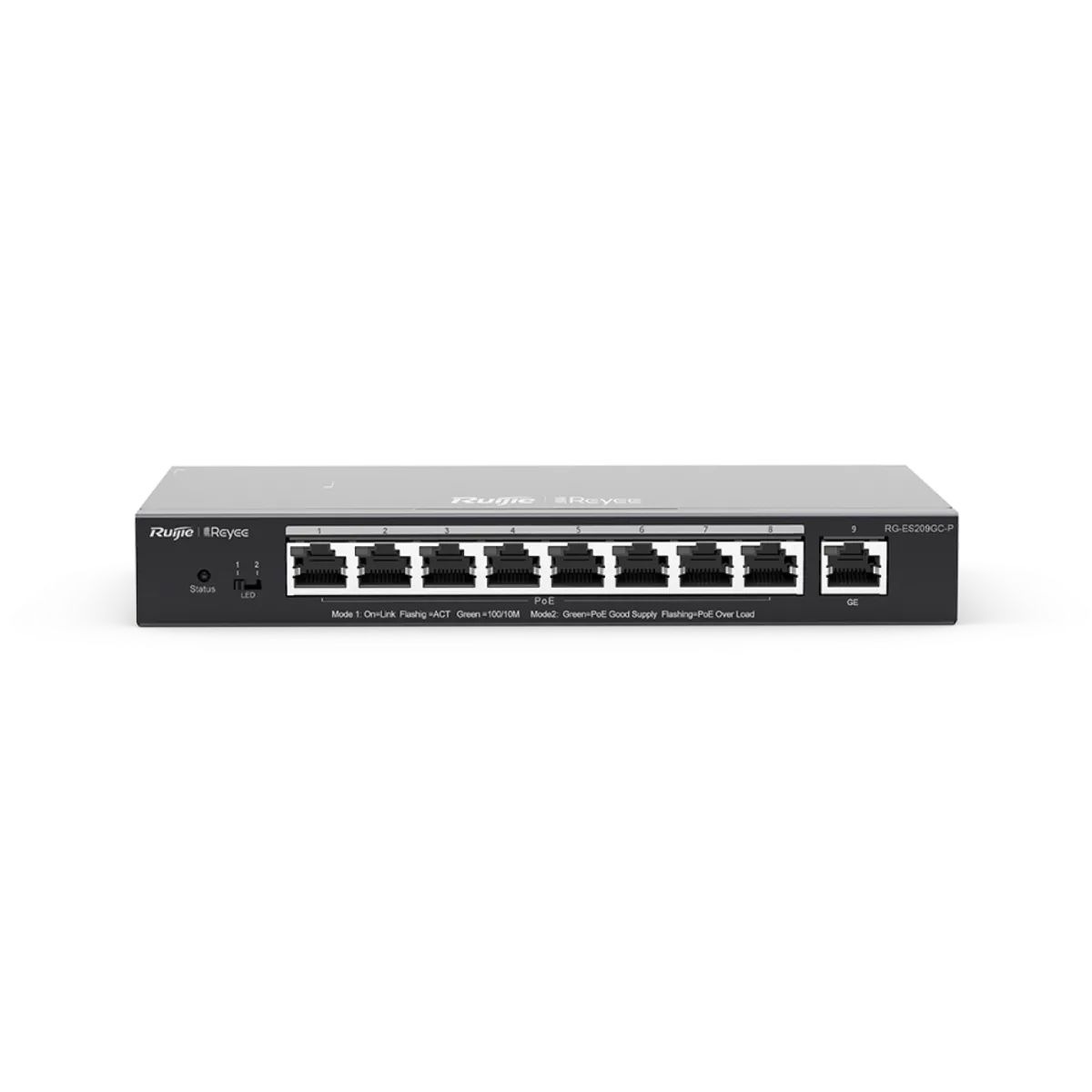 RG-ES209GC-P، محول جيجابت ذكي مُدار سحابيًا ذو 9 منافذ PoE